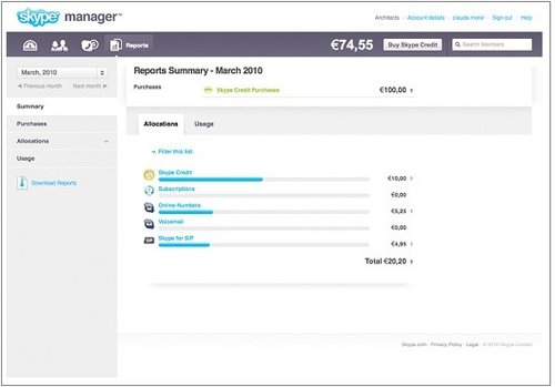 Skype Connect在推出測試版之時,同時推出了一個管理工具Skype manager